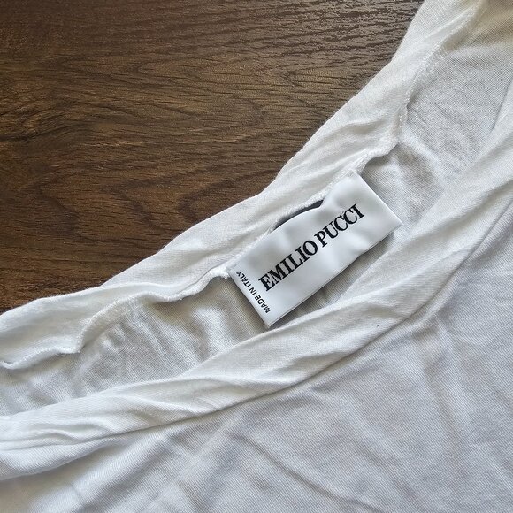 Emilio Pucci Slinky Embroidered Sequin Lace Aplique T Shirt, 6, Black & White - Picture 5 of 7